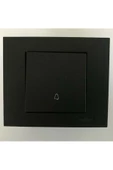 Ovivo Grano Siyah Zil Light Anahtarı Çerçeve Dahil Kapı Otomatiği - 1