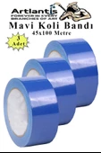 Mavi Koli Bantı 100 Metre 3 Adet 45mm x 100 Metre Renkli Koli Bandı Extra Güçlü Formül Akrilik Koli Bandı - 1