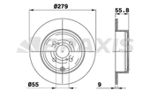 Braxis ARKA FREN DISKI (AYNASI) DUZ TOYOTA COROLLA 1.4 D4D 1.6 VVTI 2003-2007 (279X4) - 2