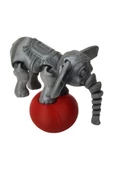 3D Hareketli Oyuncak Sirk Fili Denge Topu Dahil - Gri thumbnail 2