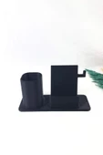 Masaüstü Kalemlik Ve Telefon Standı - Siyah - 8