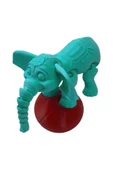 3D Hareketli Oyuncak Sirk Fili Denge Topu Dahil - Turkuaz - 1