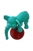 3D Hareketli Oyuncak Sirk Fili Denge Topu Dahil - Turkuaz - 4