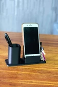Masaüstü Kalemlik Ve Telefon Standı - Siyah - 4