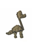 3D Hareketli Oyuncak Brakiyozor (Brachiosaurus) Dinozor - Altın Kahve - 5