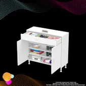 Modilayn EMİR 95 x 88 x 32,5 cm Çok Amaçlı 1 Çekmece 2 Kapaklı 3 Raf 4 Bölmeli Dolap thumbnail 7