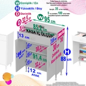 Modilayn EMİR 95 x 88 x 32,5 cm Çok Amaçlı 1 Çekmece 2 Kapaklı 3 Raf 4 Bölmeli Dolap thumbnail 4