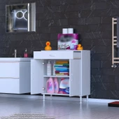 Modilayn EMİR 85x88x32,5 cm 1 Çekmece 2 Kapak 1 Raf 2 Bölme Çok Amaçlı Banyo & Mutfak Dolabı  thumbnail 3