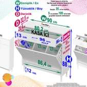 Modilayn EMİR 90x88x32,5 cm 3 Göz Sepetli düzenleyici dolap - 5