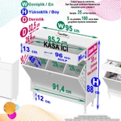 Modilayn EMİR 95x88x32,5 cm 3 Göz Sepetli kirli çamaşır pratik  düzenleyici dolap thumbnail 4