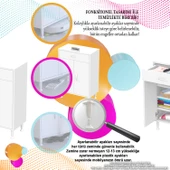 Modilayn EMİR 80 x 88 x 32,5 cm 1 Çekmece 2 Kapak 3 Raf 4 Bölme Çok Amaçlı Banyo & Mutfak Dolabı  - 7