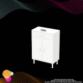 Modilayn EMİR 60x88x32,5 cm Çok Amaçlı 2 Kapak 1 Çekmece 1 Raf 2 Bölmeli Dolap - 8