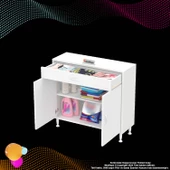 Modilayn EMİR 90x88x32,5 cm Çok Amaçlı 2 Kapak 1 Çekmece 1 Raf 2 Bölmeli Dolap - 7