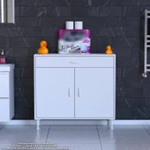 Modilayn EMİR 90 x 88 x 32,5 cm 1 Çekmece 2 Kapak 2 Raf 3 Bölme Çok Amaçlı Banyo & Mutfak Dolabı  - 2