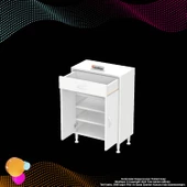 Modilayn EMİR 60 x 88 x 32,5 cm Çok Amaçlı 1 Çekmece 2 Kapaklı 3 Raf 4 Bölmeli Dolap - 8
