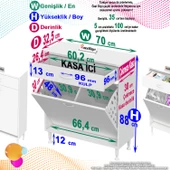 Modilayn EMİR 70x88x32,5 cm 2 Göz Sepetli  pratik çok fonksiyonlu düzenleyici dolap thumbnail 4