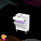 Modilayn EMİR 60 x 88 x 32,5 cm 1  Sepetli kirli çamaşır çok fonksiyonlu düzenleyici dolap - 7