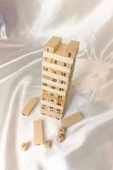 Jenga Ahşap Oyuncak Oyun Çubuğu Çöpü Akıl Zeka Beceri Oyunu - 4