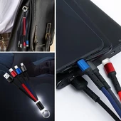 Petinka Şarj Kablosu 3 'in 1 USB Çıkışlı Mİikro TYPE-C 8pin Uyumlu Işıklı Anahtarlık Model - 9