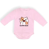 Açım Ben Kedi Baskılı Bebek Body Zıbın Çıtçıtlı Badi MNK0631 - 2
