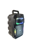 GY-801 8 İnç Taşınabilir Uzaktan Kumandalı Karaoke Mikrofonlu Bluetooth Hoparlör - 2