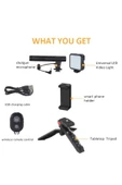 Ay-49 Video Making Kit Kumandalı Mikrofon Led Işık Mini Tripod Için Telefon Vlog Video Kayıt - 1