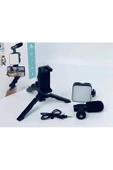 Ay-49 Video Making Kit Kumandalı Mikrofon Led Işık Mini Tripod Için Telefon Vlog Video Kayıt - 2