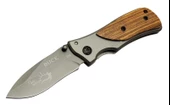 Buck Family X35 Kahverengi Kamp Çakı 15cm- Manuel, Kemerlikli, Ahşap Sap - 1