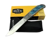 Buck Knives BK-009BL Mavi Kamp Çakı 23 cm - Sedef & Metal Saplı, Kılıflı, Kutulu - 1