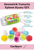Özel Üretim Zeka Geliştirici Eğitici Çocuk El Göz Kordinasyonu Geometrik Yumurta Eşleme Oyunu 12'li - 1