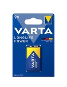 Varta 6LR61 Longlife Power Alkalin 9V Pil Tekli Paket (Blister) - 1
