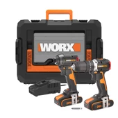 Worx Wx925 20Volt/2.0Ah Li-İon Çift Akülü Kömürsüz Profesyonel Darbeli Matkap+Wx265 Kömürsüz Darbeli Tornavida Kombo Set - 1