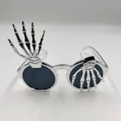 Halloween Plastik İskelet Model Gözlük Gümüş - 1