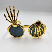 Halloween Plastik İskelet Model Gözlük Gold - 1