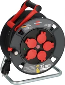 Brennenstuhl Profesyone Serisi 5 Soketli Sigorta Şalterli IP44 Lisanslı 25 Metre Makaralı Kablo (H07RN-F 3G2.5) - 1