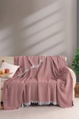 Terry Home Carden Organik Pamuklu Kiremit Koltuk Örtüsü Desenli 200x230 Cm Kanepe Çekyat Buldan Bezi - 1