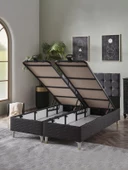 Beehanem 150x200 Bengü Çift Kişilik (BAZA+BAŞLIK+YATAK) 3 Lü SET (JERRY ANTRASİT) - 3