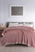 Terry Home Carden Organik Pamuklu Kiremit Koltuk Örtüsü Desenli 200x230 Cm Kanepe Çekyat Buldan Bezi - 2
