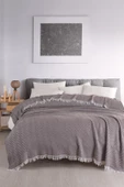 Terry Home Carden Organik Pamuklu Kahve Koltuk Örtüsü Desenli 200x230 Cm Kanepe Çekyat Buldan Bezi - 2