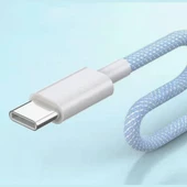 Hızlı Şarj Kablosu 15/15 Pro Type-C to Type-C Hasır Örgü 1 Metre Hızlı Şarj Kablosu - 2