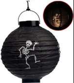 Halloween Japon Feneri Led Pilli 20 cm Siyah İskelet thumbnail 1