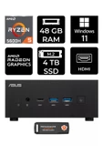 ASUS ExpertCenter PN52 R5-5600H 48GB RAM 4TB SSD W11HOME MİNİ MASAÜSTÜ PC & PER4 BELLEK thumbnail 1