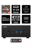 ASUS ExpertCenter PN52 R5-5600H 16GB RAM 512GB SSD FDOS MİNİ MASAÜSTÜ PC & PER4 BELLEK thumbnail 1