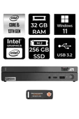 LENOVO Thinkcentre 50Q Gen 4 i5-13420H 32GB RAM 256GB SSD W11PRO 12LN0048TR MİNİ PC & PER4 BELLEK thumbnail 1