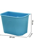 Plastik Askılı Kapaksız Mutfak Banyo Çöp Kutusu Kovası 6 Litre Mavi - 2