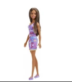 Barbie Bebek Renkli Kalpli Mor Elbiseli HGM57 - 4