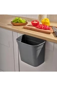 Plastik Askılı Kapaksız Mutfak Banyo Çöp Kutusu Kovası 6 Litre Mavi - 3
