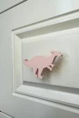 Pomerol Pembe Dino2 Dolap Kulpu -Çocuk Odası, Mutfak ve Banyo İçin Modern, Sevimli ve Dayanıklı Mobilya Kulp - 1
