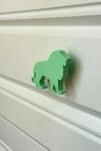 Pomerol Yeşil Aslan Dolap Kulpu - Çocuk Odası, Mutfak ve Banyo İçin Modern, Eğlenceli ve Dayanıklı Kulp - 1