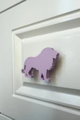 Pomerol Mor Aslan Dolap Kulpu - Çocuk Odası, Mutfak ve Banyo İçin Eğlenceli ve Dayanıklı Mobilya Kulp - 1